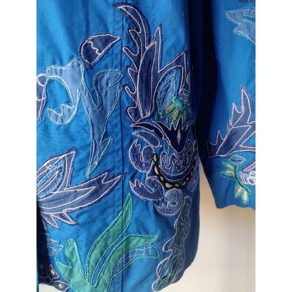 Chicos Embroidered Jacket Cardigan Women's S Jardigan Artsy Button Up Floral - Picture 3 of 9